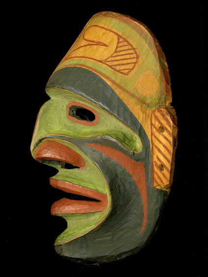 Bella Bella Ceremonial Mask, Pacific Northwest Coast Native American Indian Art