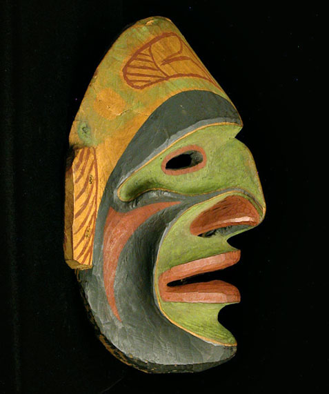 Bella Bella Ceremonial Mask, Pacific Northwest Coast Native American Indian Art