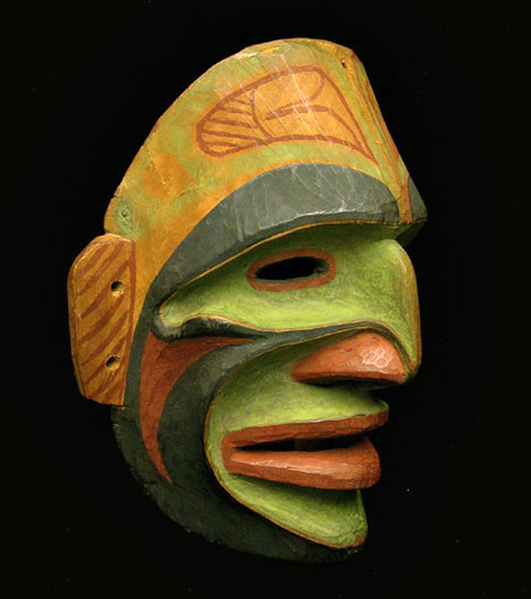 Bella Bella Ceremonial Mask, Pacific Northwest Coast Native American Indian Art