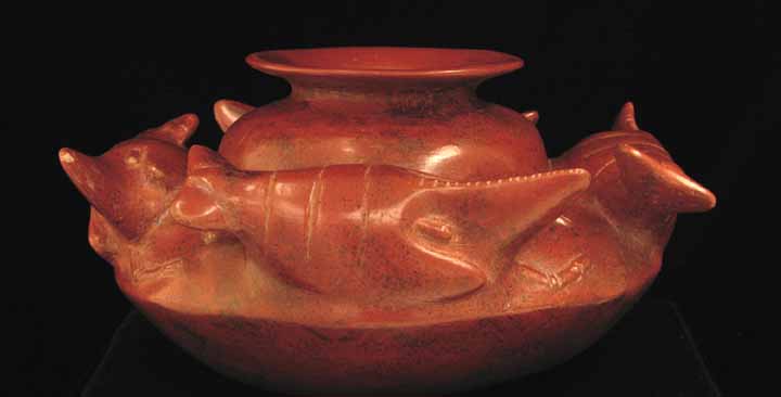 Colima Lobster Effigy Vessel Depicting four Lobsters or Crayfish