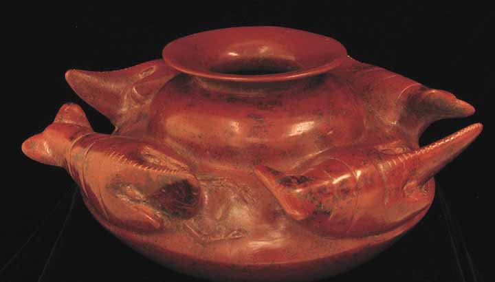 Colima Lobster Effigy Vessel Depicting four Lobsters or Crayfish