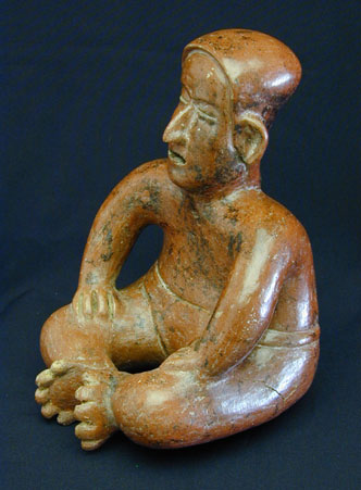 Colima Seated Male, Ancient West Mexico Pre-Columbian Art
