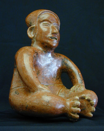 Colima Seated Male, Ancient West Mexico Pre-Columbian Art
