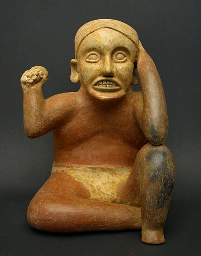 Jalisco Shaman Holding a Rattle, Ancient West Mexico Pre-Columbian Art