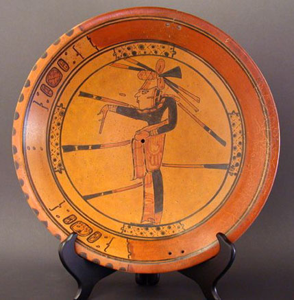 Mayan Polychrome Plate, Pre-Columbian Art