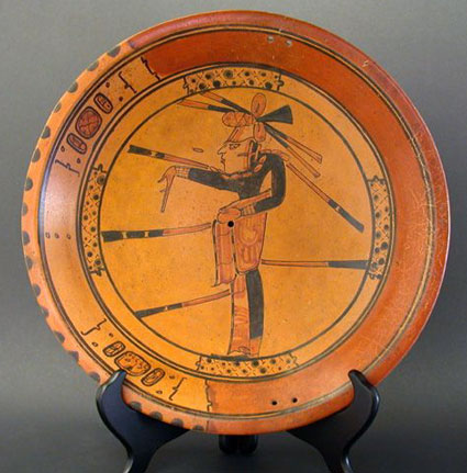 Mayan Polychrome Plate, Pre-Columbian Art