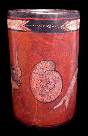Mayan Painted Cylinder Vessel, Ancient West Mexico Pre-Columbian Art