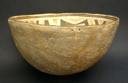 Mimbres Black-on-White Geometric Bowl, Southwest Native American Indian Art