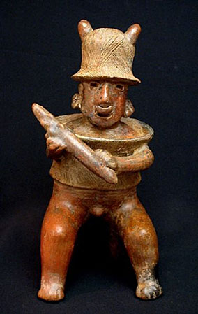 Nayarit Seated Warrior, Ancient West Mexico Pre-Columbian Art