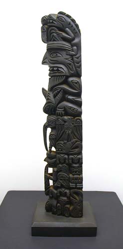 Nootka Wood Totem Pole, Pacific Northwest Coast Native American Indian Art