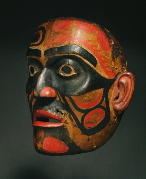 Bella Bella Ceremonial Mask, Pacific Northwest Coast Native American Indian Art