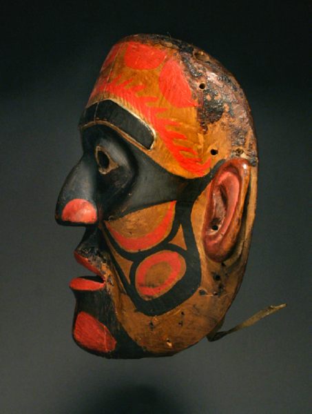 Bella Bella Ceremonial Mask, Pacific Northwest Coast Native American Indian Art