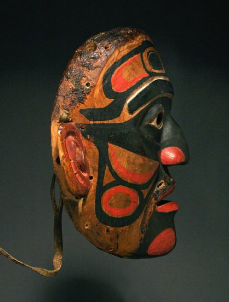Bella Bella Ceremonial Mask, Pacific Northwest Coast Native American Indian Art