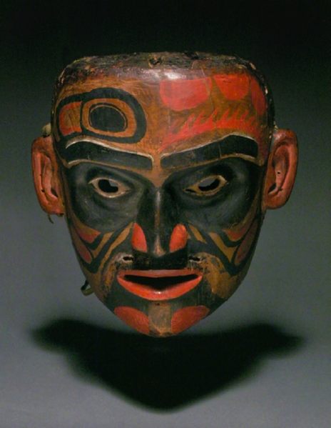 Bella Bella Ceremonial Mask, Pacific Northwest Coast Native American Indian Art