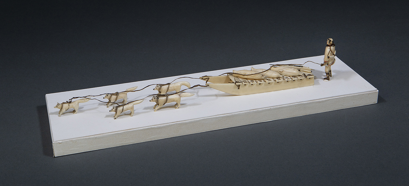 CARVED ESKIMO DOG TEAM, SLED, SEALS, AND MAN, LATE 19TH - EARLY 20TH CENTURY 2